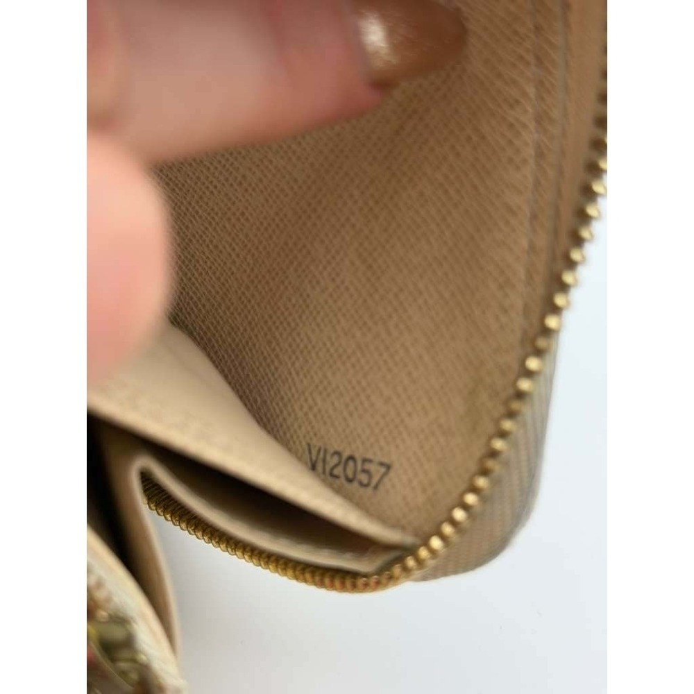 Louis Vuitton Damier Azur Zippy Wallet Long Zip Around Beige Auth - Picture 8 of 10